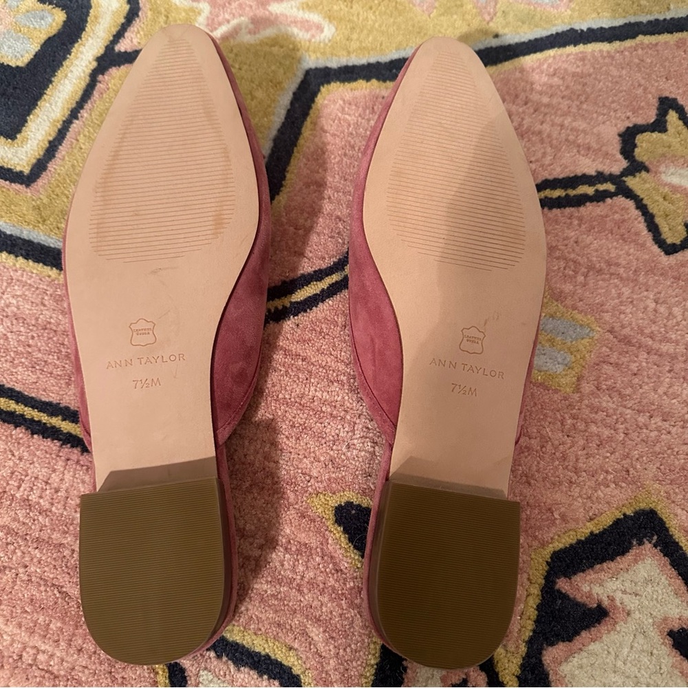 Ann Taylor Suede Ballet Flat Slides - Picture 6 of 8